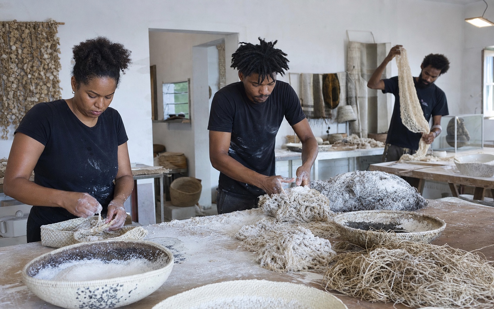 Cape Verdean makers working with fibre, salt and woven material
