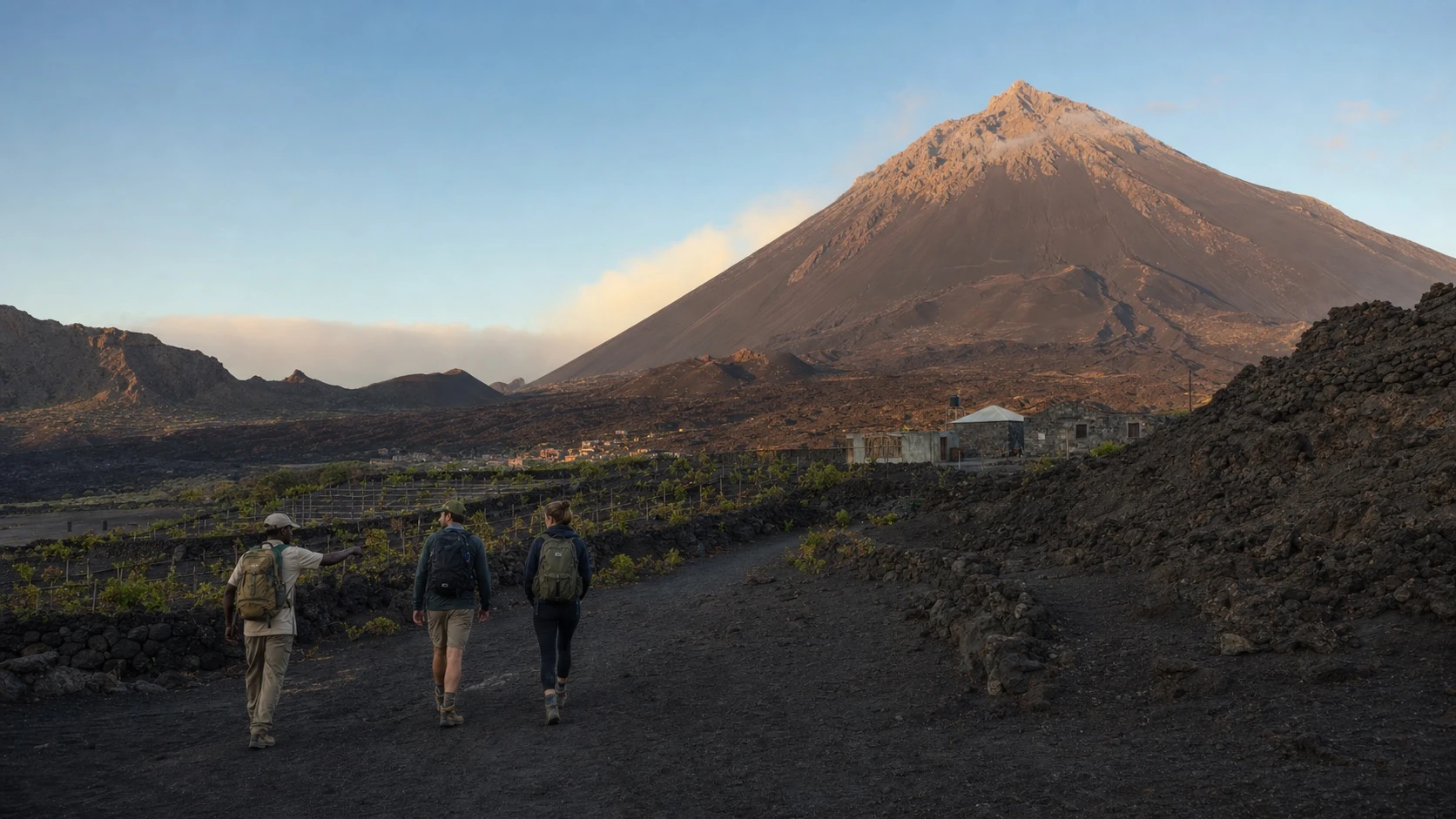 Pico do Fogo rising over Chã das Caldeiras